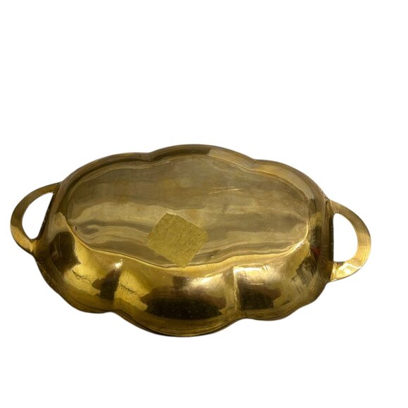 Vintage Enamel on Brass Christmas Bell with Holly Trinket Tray - Picture 3 of 6